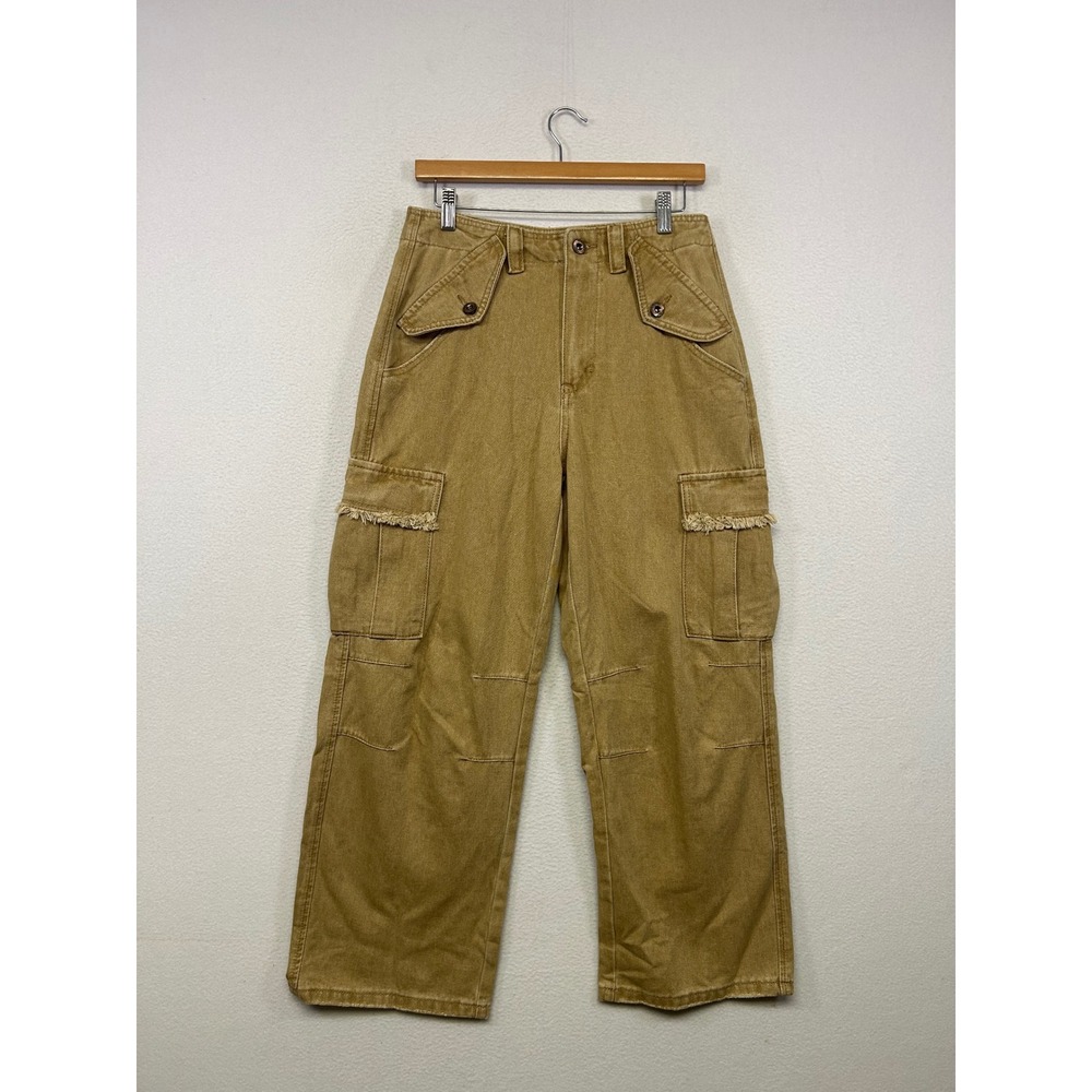 Streetwear Dazy Women S Tan High Rise Straight Leg Multi Pocket Cargo Pants